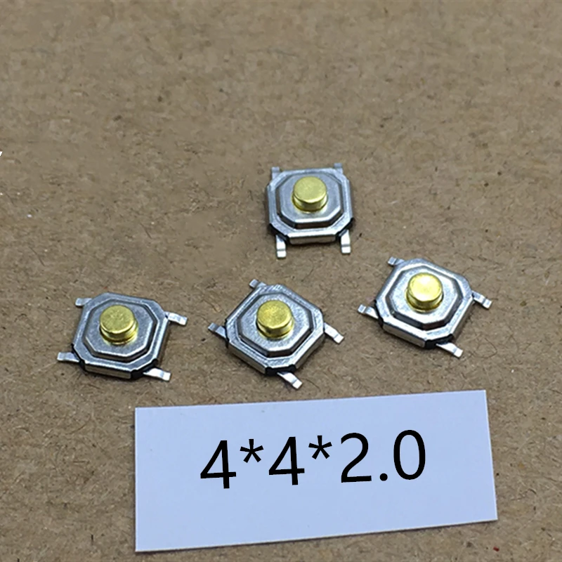 50PCS 4x4MM Push Botton Switch 4x4x1.5 /1.6/1.7/2/2.3/2.5/3/3.5/4.3mm Copper Head SMD PCB Tactile Push Button Switch 4x4x4.3mm