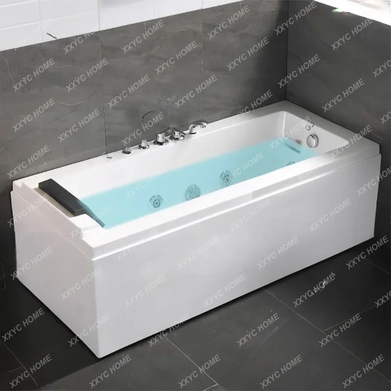 

X30 Simple Single Bathtub Acrylic Household Small Apartment Square Cylinder Massage Tub With Headrest Cross-border Acrylic Batht