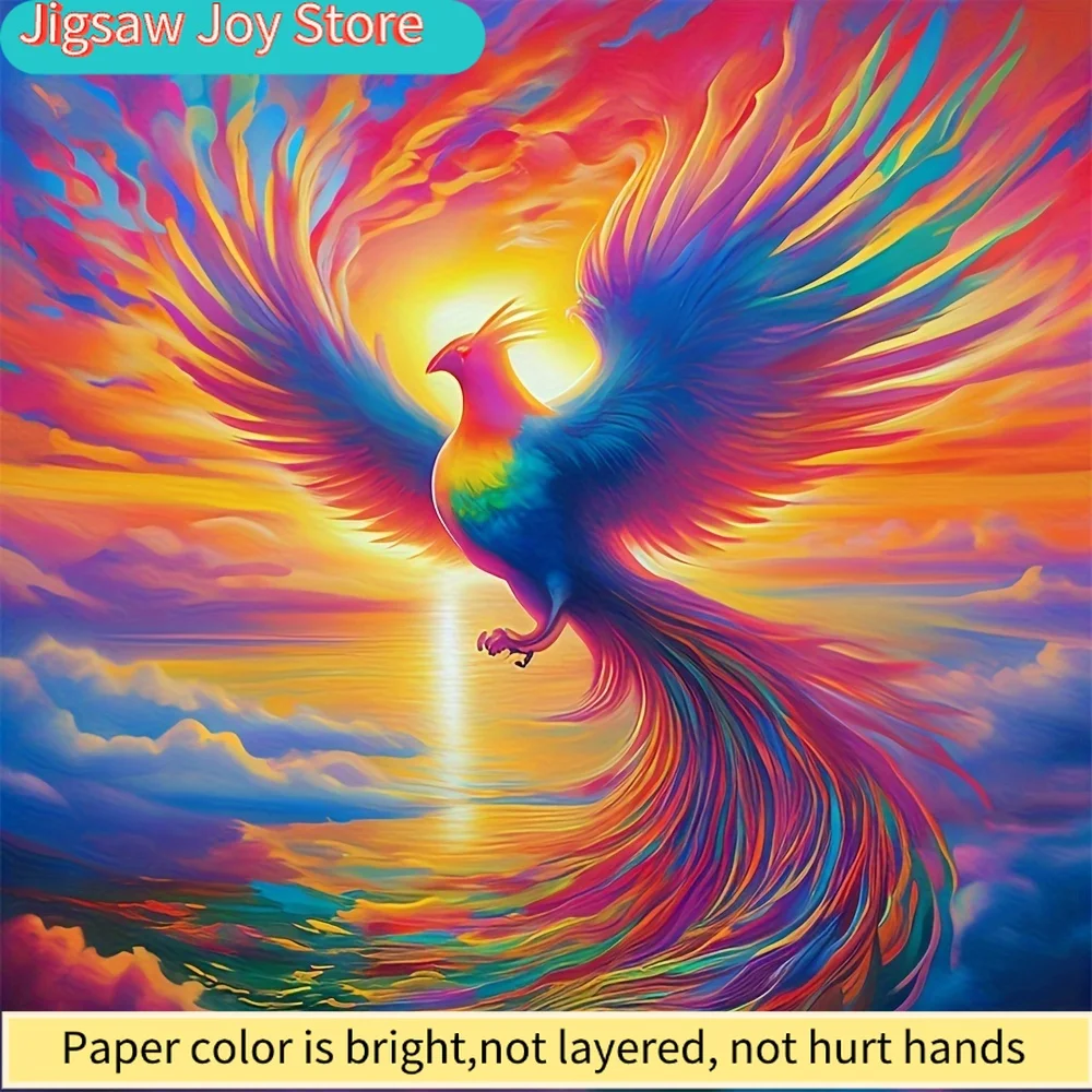 

5D Diamond Painting Kit - Soaring Phoenix, Full Drill Acrylic Round Canvas, Embroidery Cross Stitch Art, Home Wall Decor Craft