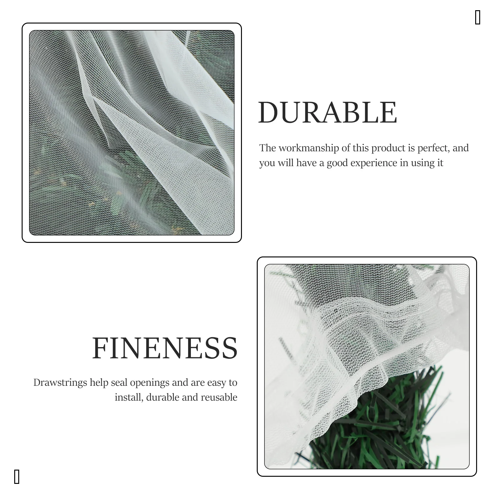 

2Pcs Plant Cover Reusable Insect Bird Barrier Drawstring Mesh Bag Frost Protection Gardening Plants Netting Protective Cage