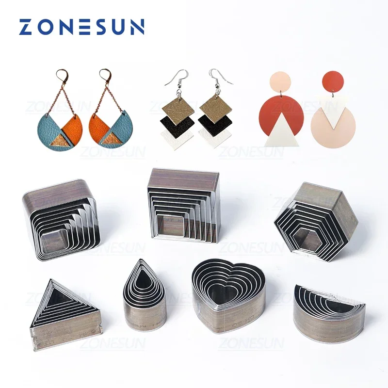 ZONESUN Leather Die Cutters Clicker Steel Rule Die 20/25/30/50mm Hand-Made Leather Knife Mold For Cutting Out Leather Earring