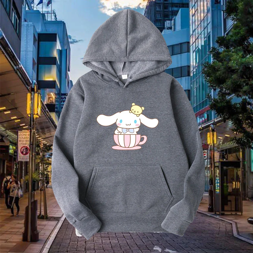 Kawaii Cinnamo roll casual cute print unisex hoodie spring and autumn Sanrio cartoon casual sports street print hoodie