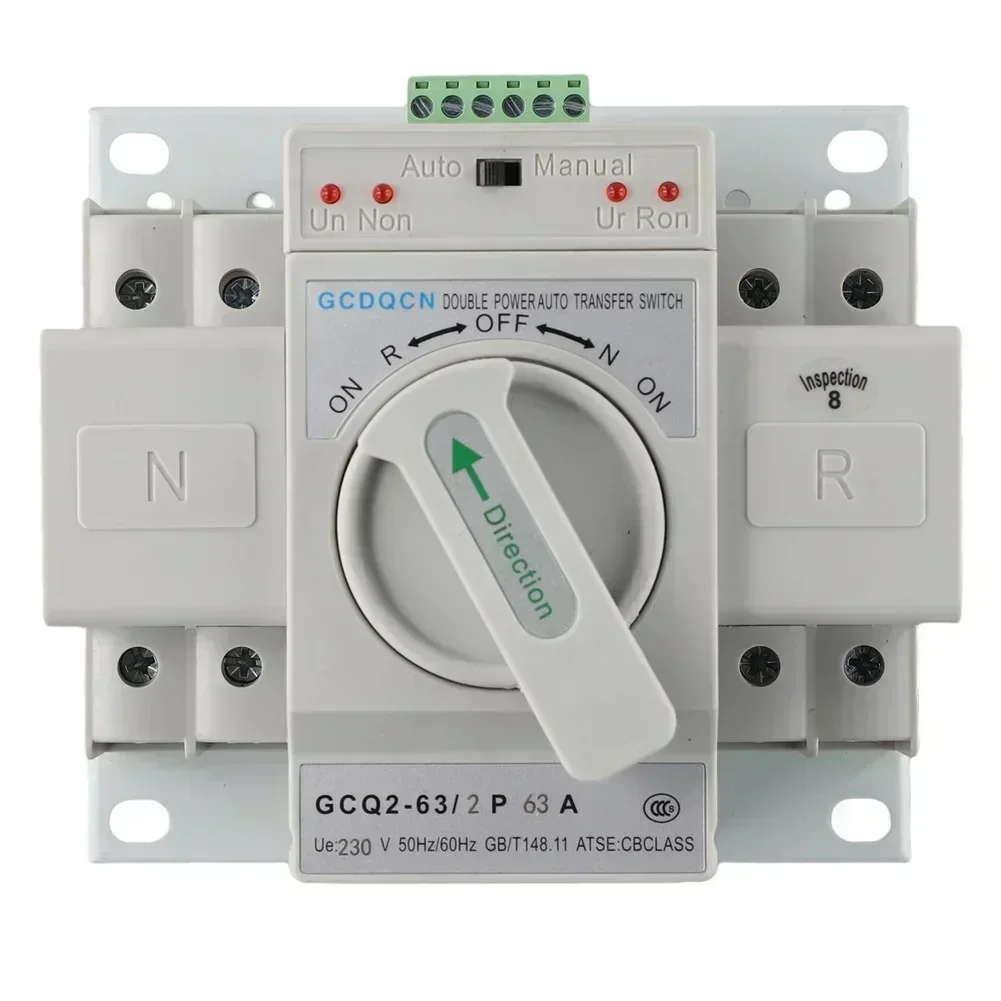 

Automatic Transfer Switch 2P 63A Dual Power Switchgear Designed for Reliable Power Source Transition and Safety