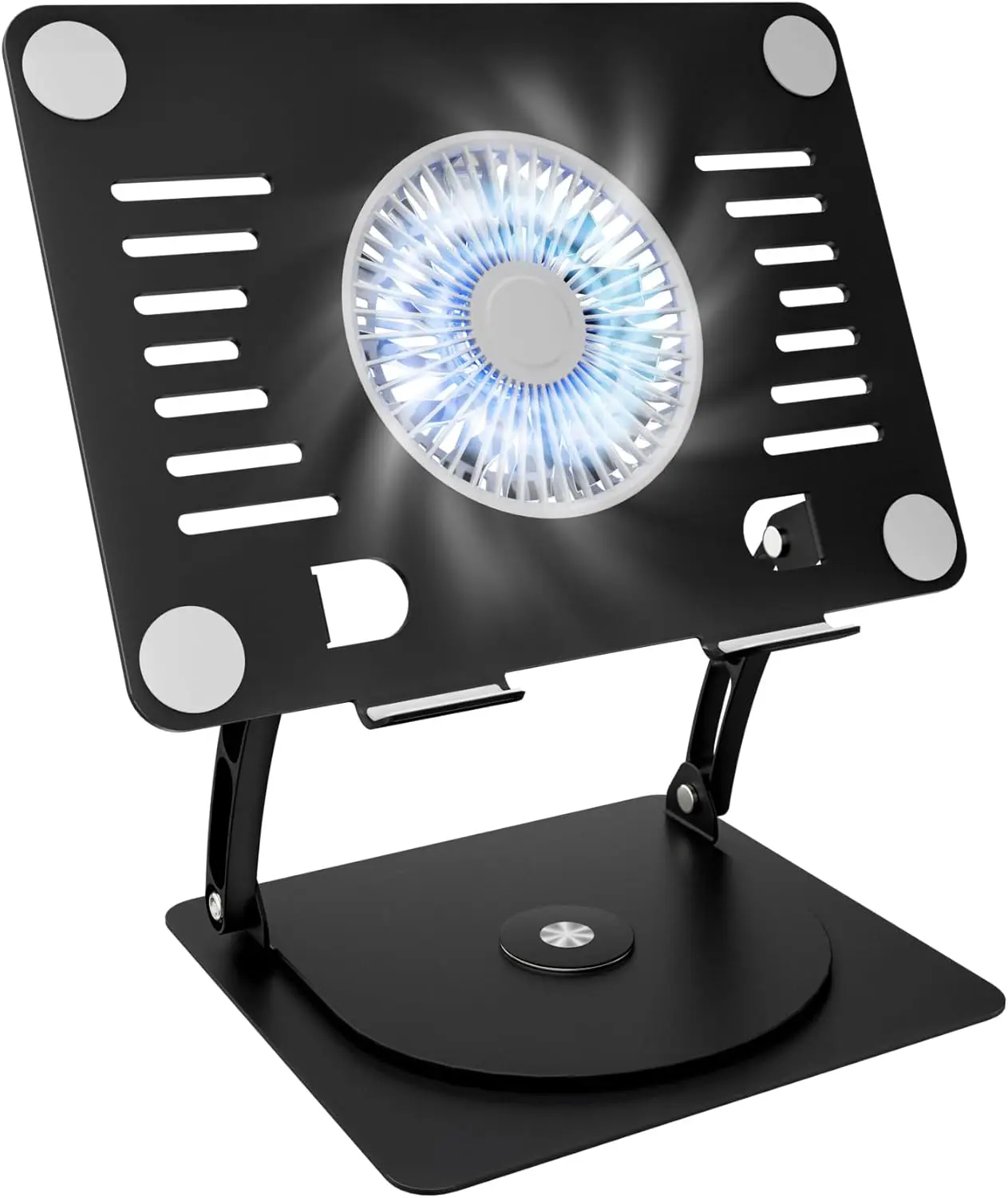 

360° Rotating Gaming Laptop Cooling Pad with 3-Speed Fan, Adjustable Height Stand for 10-17.3" Notebooks