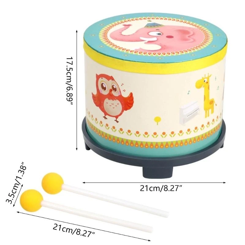 الطابق توم طبل الدف طبل طبلة اليد لعبة الطبول الموسيقية للأطفال 15UB