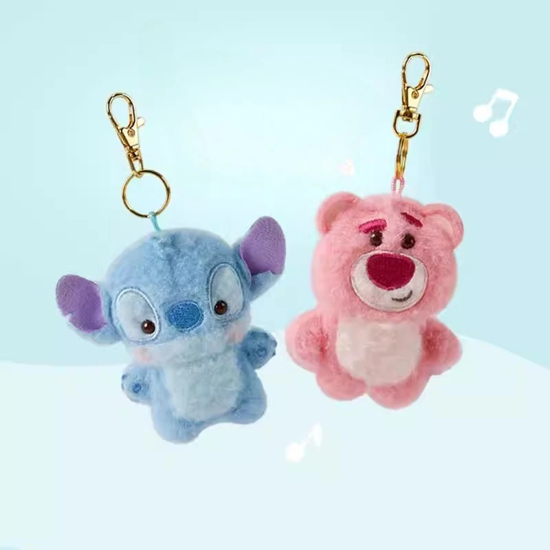 

Disney Flat Fluffy Plush Keychain - Soft Stuffed Animal Charm for Kids Adults, Bag Backpack Decoration, Multicolor