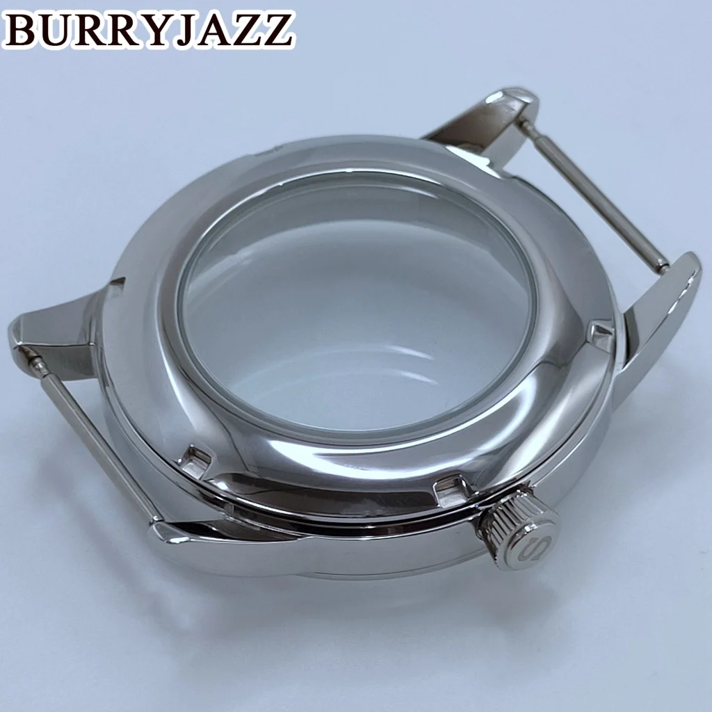 BURRYJAZZ 40mm NH35 NH36 NH34 NH38 NH70 NH72 Watch Case Silver Cocktail Sterile Case Arched Glass