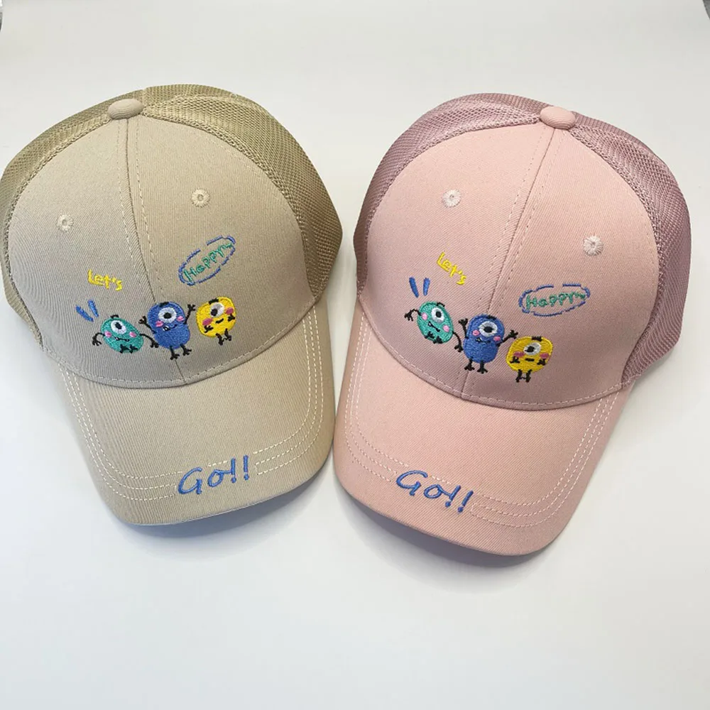 Fashion Kids' Baseball Cap Trend Embroidery Children's Net Peaked Caps Cute Summer Sun Hats Boys And Girls' Mesh Hat