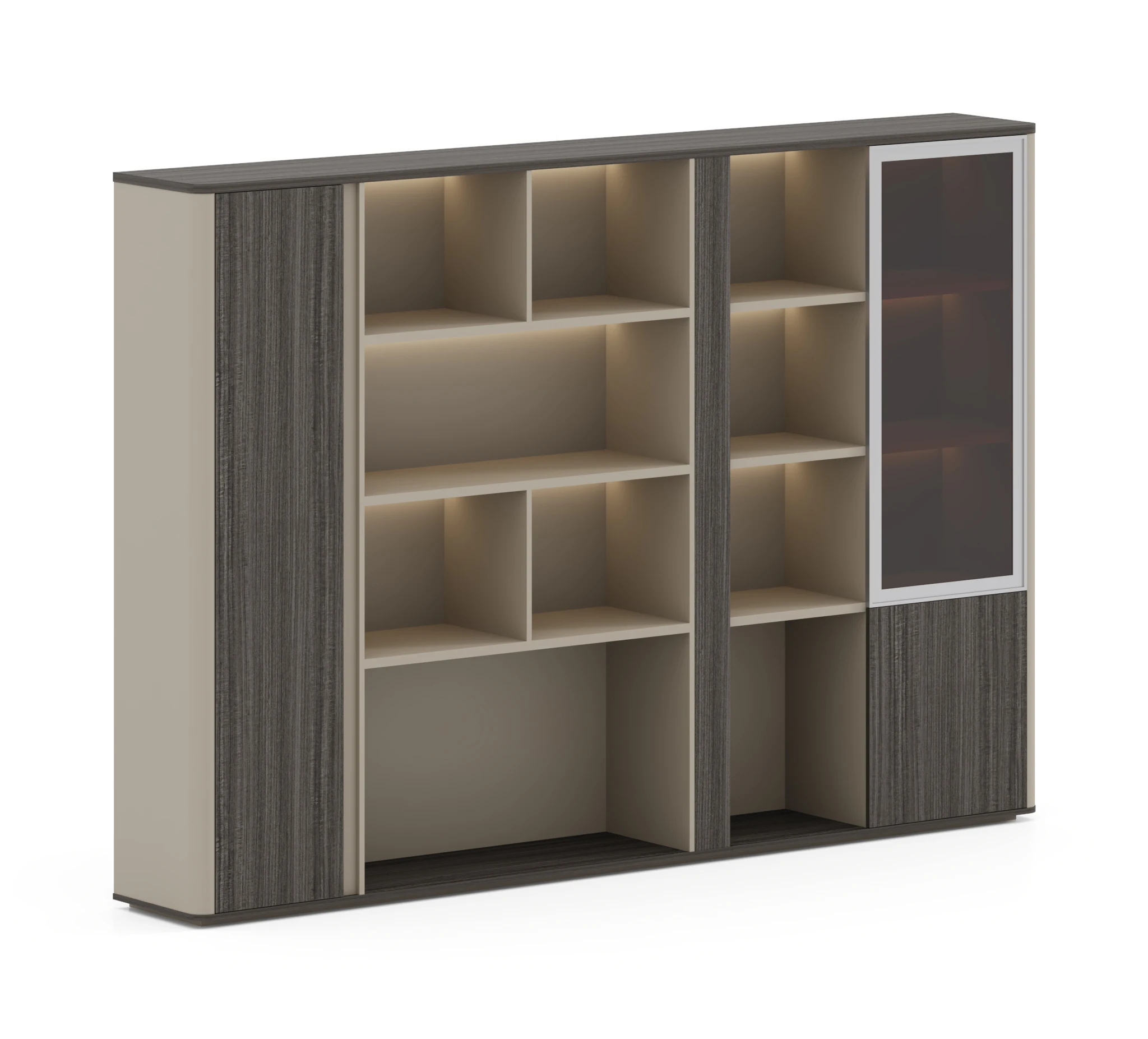 

MDF Modern Wall-to-Wall Office Filing Cabinets With Bookcases And Storage For Home Office Hotel Hospital School Use