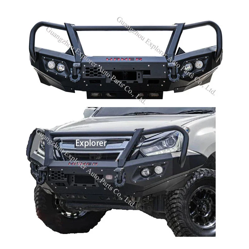 

Передний бампер Steel Bullbar для Dmax 2017 2018 2019 со светодиодным кронштейном 4X4 Pick Up Car Bull Bar для Dmax