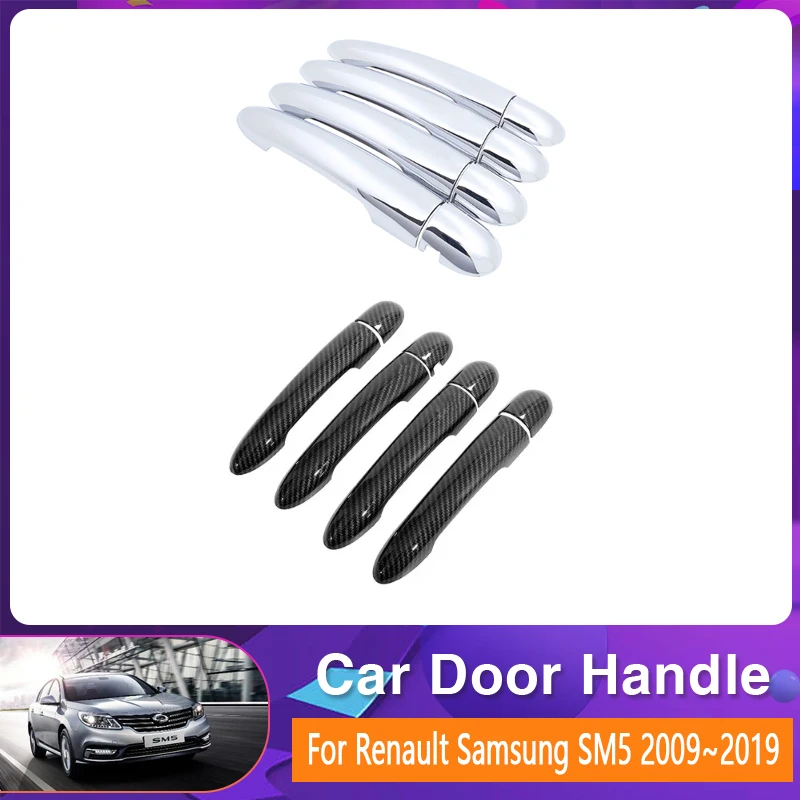 Car Door Handle Covers For Renault Samsung SM5 L43 Latitude Safrane 2009~2019 Chromium Styling Trim Door Handle Auto Accessories