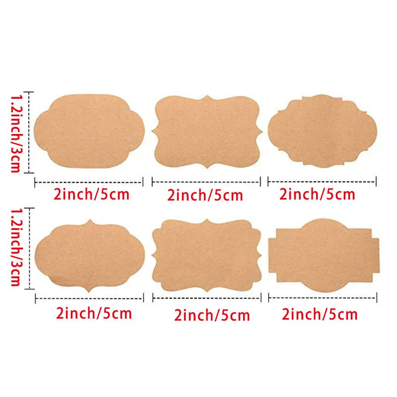 200Pcs 1.2*2in Kraft Paper Roll Adhesive DIY Stickers Baking Packaging Stickers Labels, Writable Label Stickers, Multifunctional Decorative Label Stickers, Removable Spice Labels, Refrigerator Jam Labels