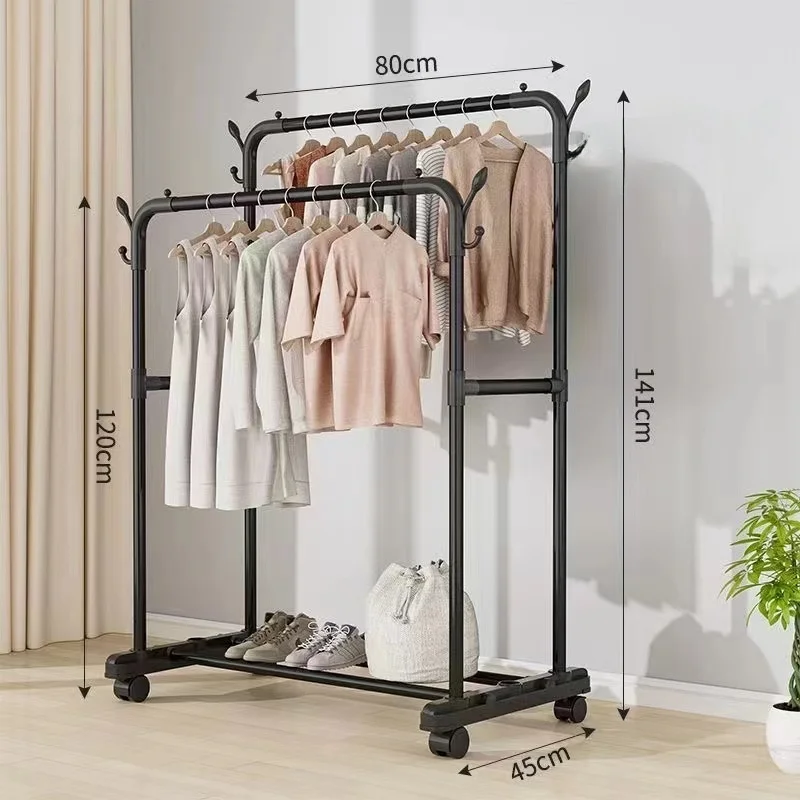 Thiened Standalone Vertical Clothes Drng Ra Iron Bedroom Balcony Clothesline Holder Home Use Hat Ra Garment Hanger image 3