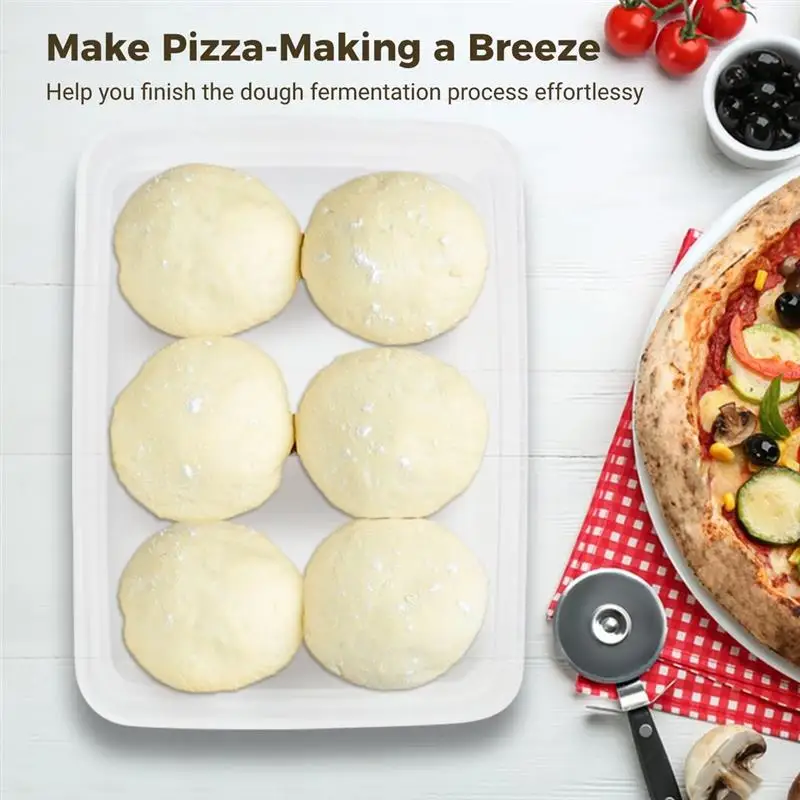 2Pcs Dough Containers For Pizza Pizza Dough Proofing Box Organizers Tray Transparent Pizza Storage Containers Pizza Dough Cases