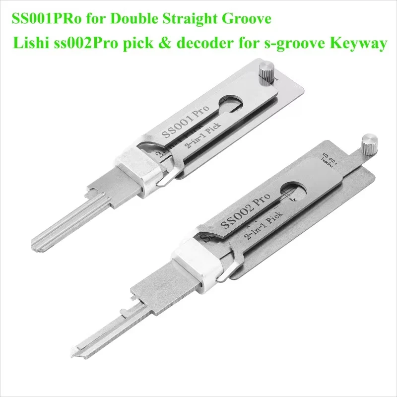 For Lishi Yale Picks Picking SS001 SS002 2 in1 Locksmith Tools Master Key Decoder Micha Decoder Hooks Topolines To Open Locks