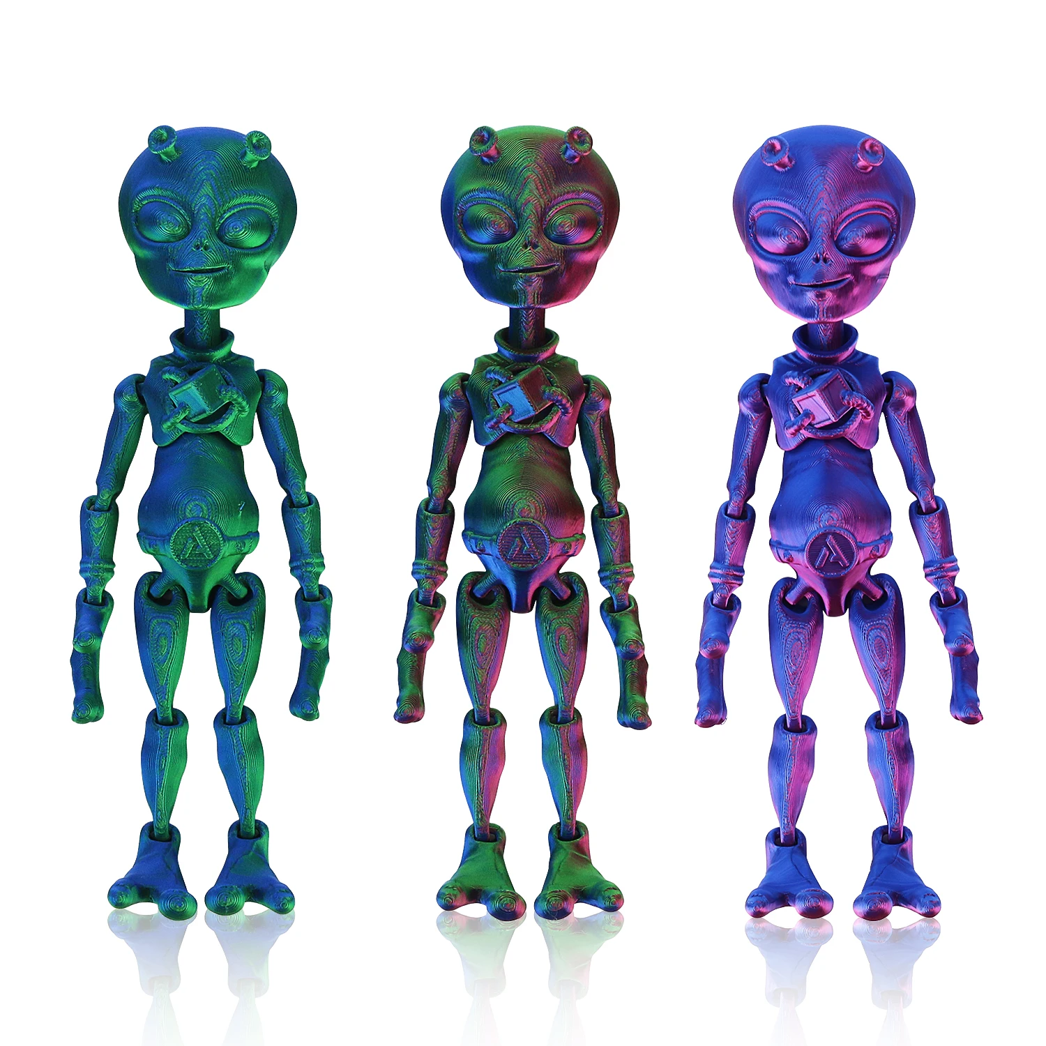 3D printed integrated alien ornament with movable joints, creative Halloween model gift