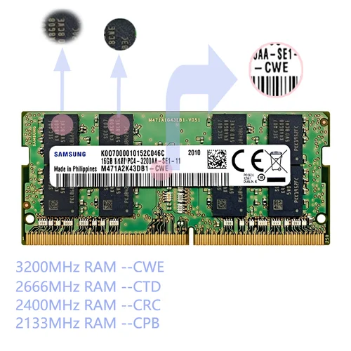 Imagen 2 del producto Samsung DDR4 4GB 8GB 16GB 32GB 64GB 2400mhz 2133 2666mhz 3200mhz Sodimm Notebook memoria de ordenador portátil de alto rendimiento