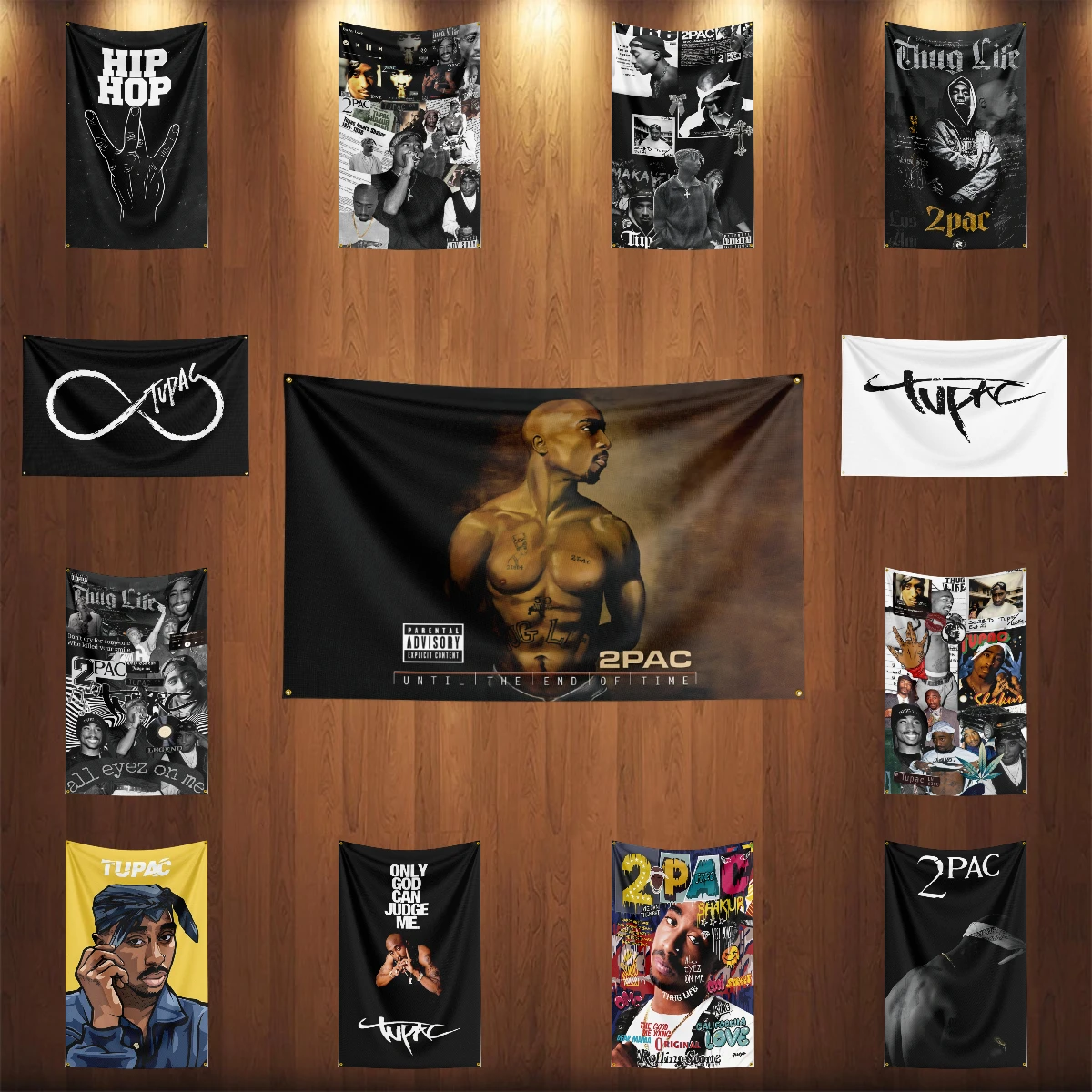 3x5 Ft Heavy Rock Band 2P-PAC-TUPACs Flag Polyester Digital Printing Banner for Bedroom Wall Art Out Door Tapestry Decora