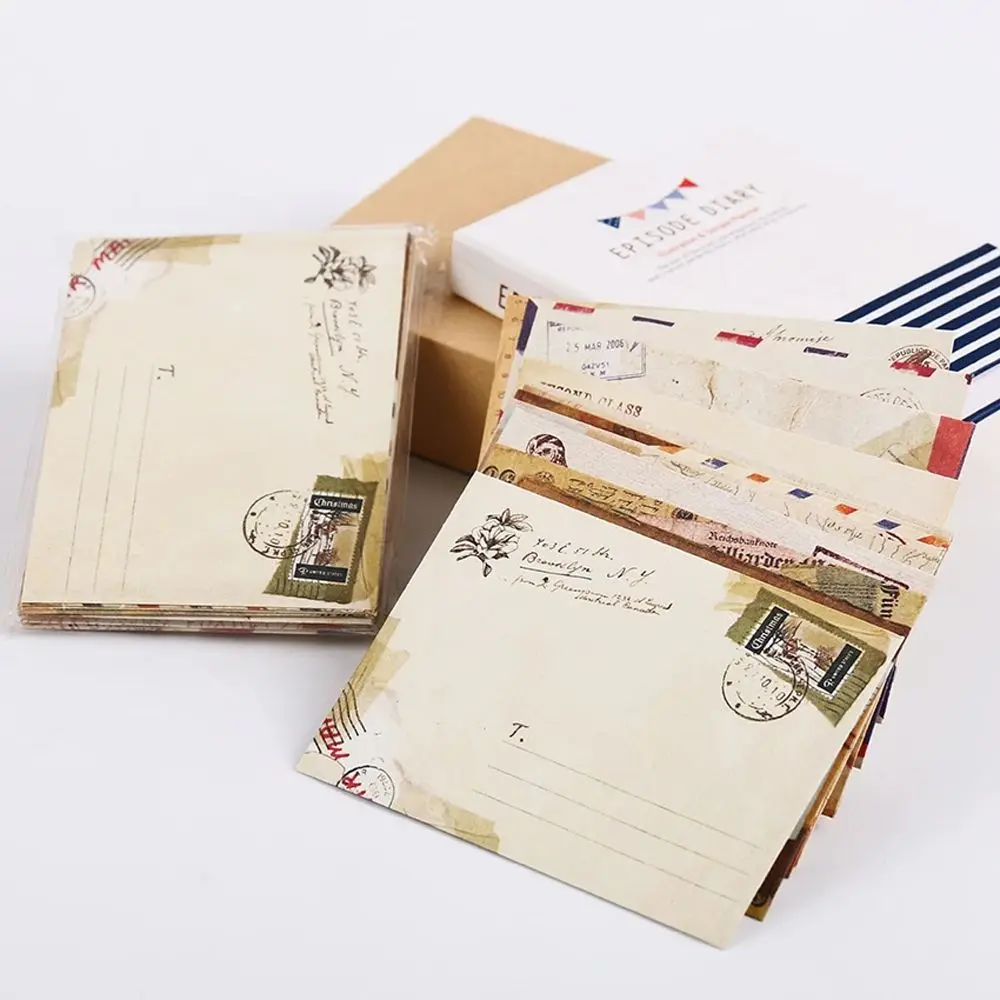 Gift 12 Pcs/lot European Style 12 Designs Mini For Letter Kraft Paper Envelope Wallet Envelope Vintage Envelope