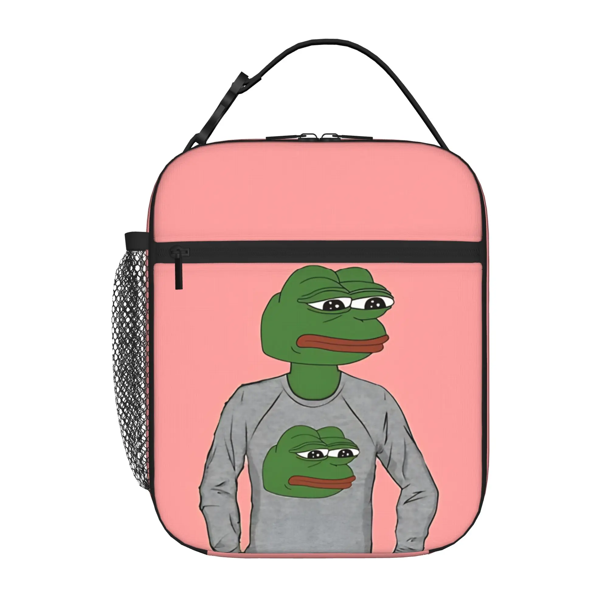 1 Piece Portable Lunch Container chill  Zipper Closure Durable Pocket Pepe the Frog For Lunch Box Bag