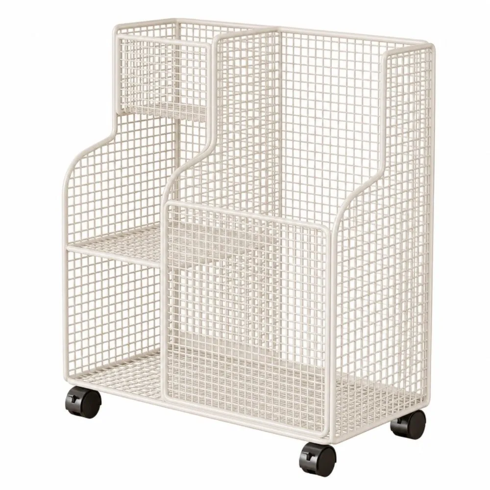 Mobile Rolling Sports Gear Organizer Space Saving Open Frame Design Shelving Unit with Wheels Rolling Storage Cart for