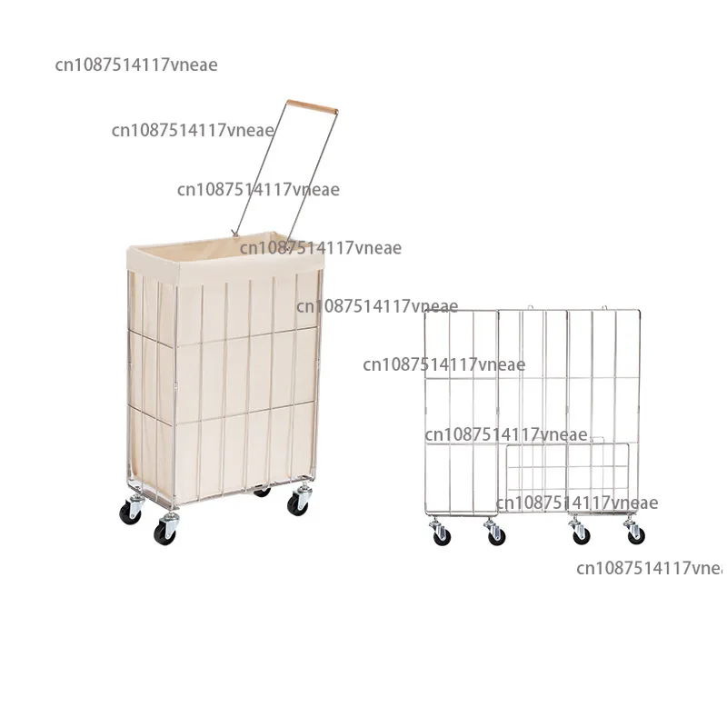 Foldable Stainless Steel Laundry Cart for Home Use Bathroom, Bedroom, Guest Room Dirty Clothes Storage Basket