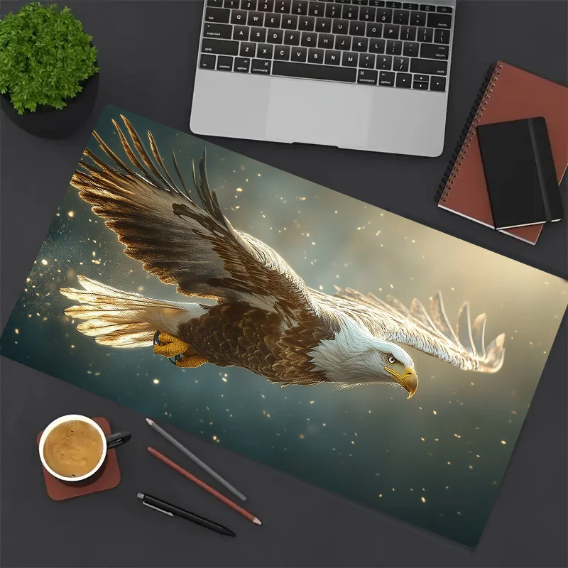 Alfombrilla de ratón Eagle Freedom Design: poliéster, perfecta para oficina y juegos, regalo de cumpleaños ideal