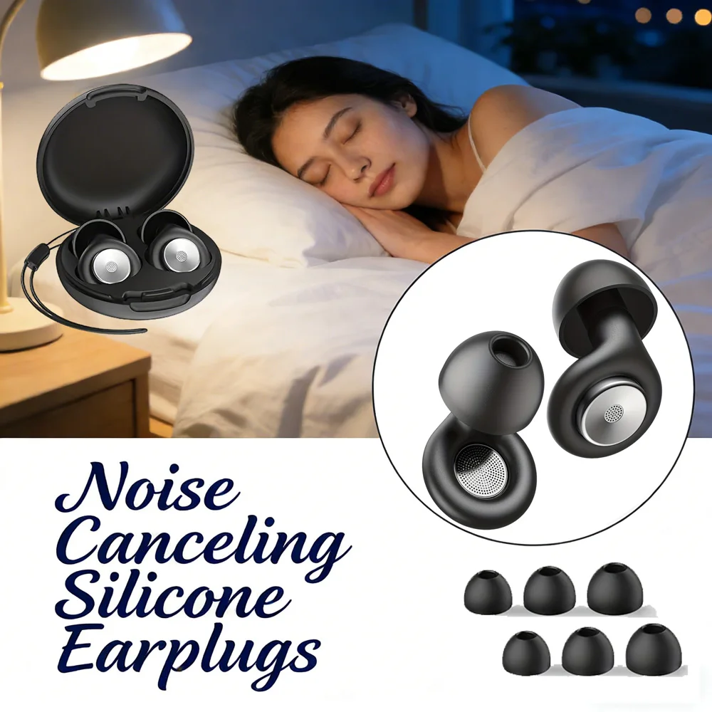 

Noise-Reducing Earplugs for Sleep Noise Cancelling 45dB,Earplugs with A set of different sizes Eartips and Portable storage case