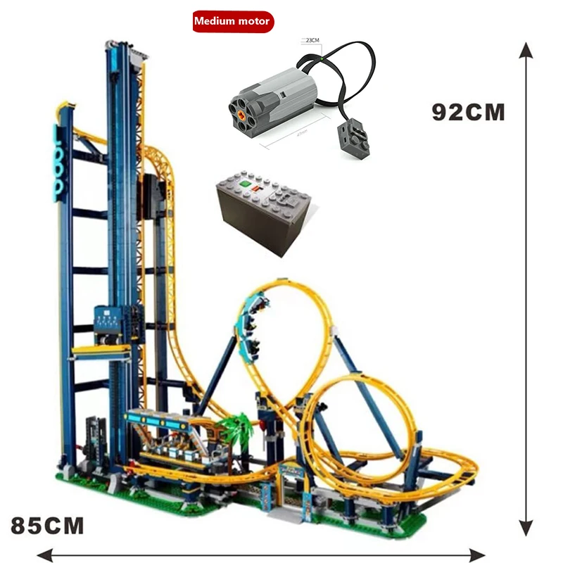 3756 Pcs Loop Coaster Building Block Bricks Roller Coaster Amusement Park Toy For Birthday Christmas Kids Gift Compatiable 10303