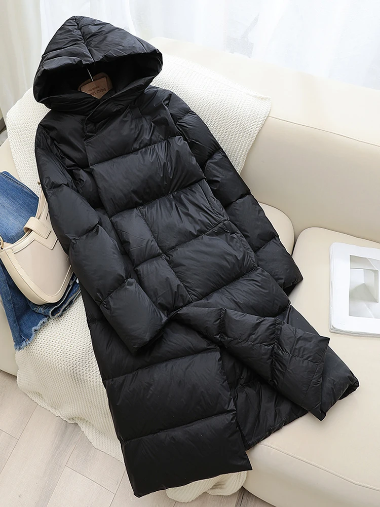 Imagem -03 - Sedutmo Inverno Quente Pato para Baixo Jaquetas Mulheres Grosso Longo Cabolsa Oversize Outono Casual Magro com Capuz Parkas Ed1944