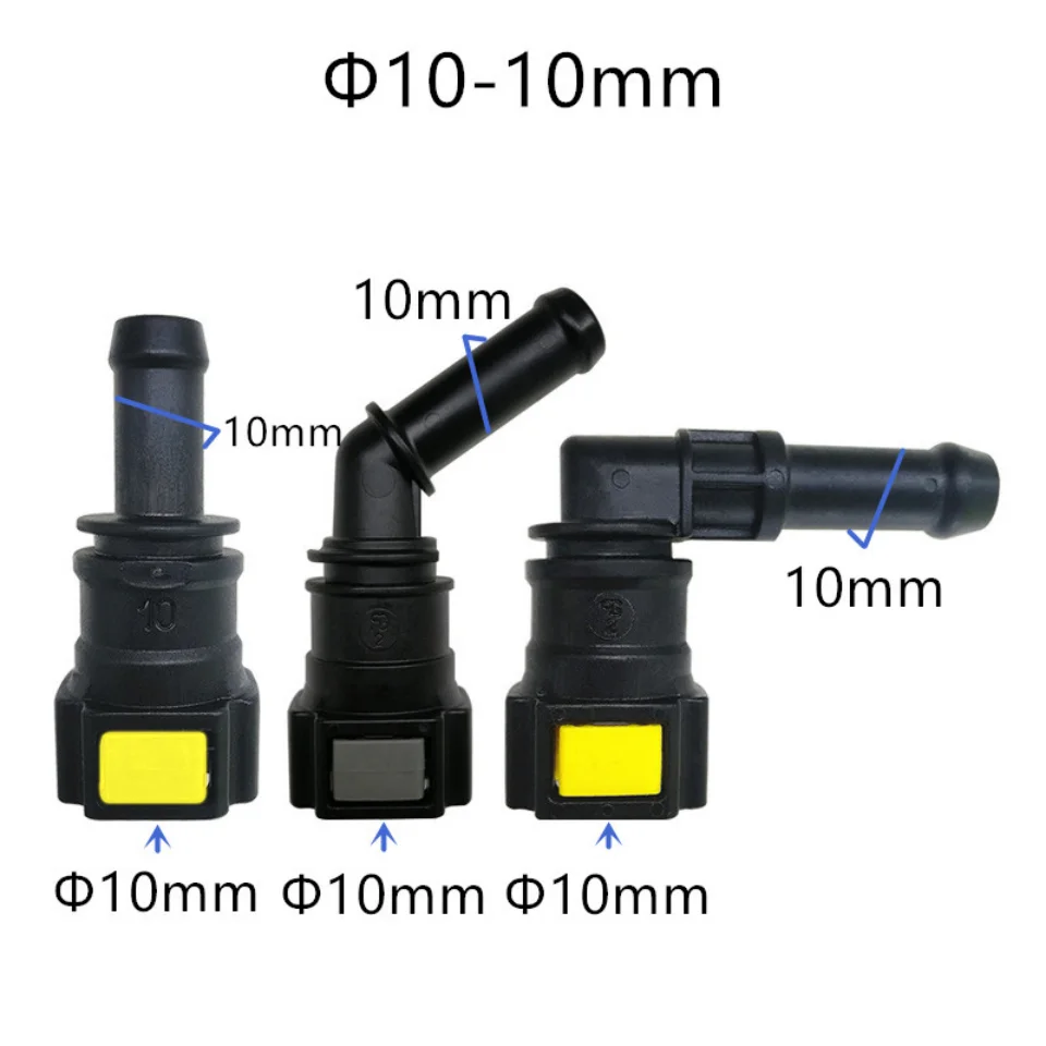 10mm D10 Fuel line quick connector fuel quick fittings female connector of 180 90 degree with double button 2 pcs a lot