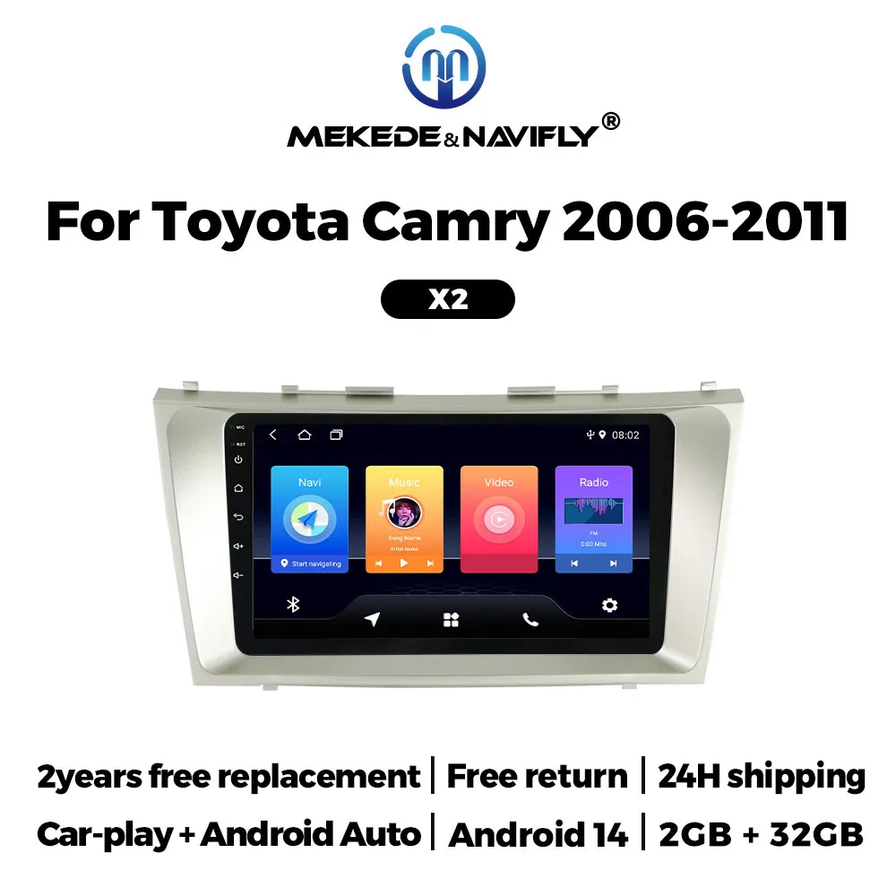 MEKEDE 2025 New Android System for Toyota Camry 7 XV 40 50 2006 2007 2008 2009 2010 2011 Carplay Audio Auto Radio GPS Navigation