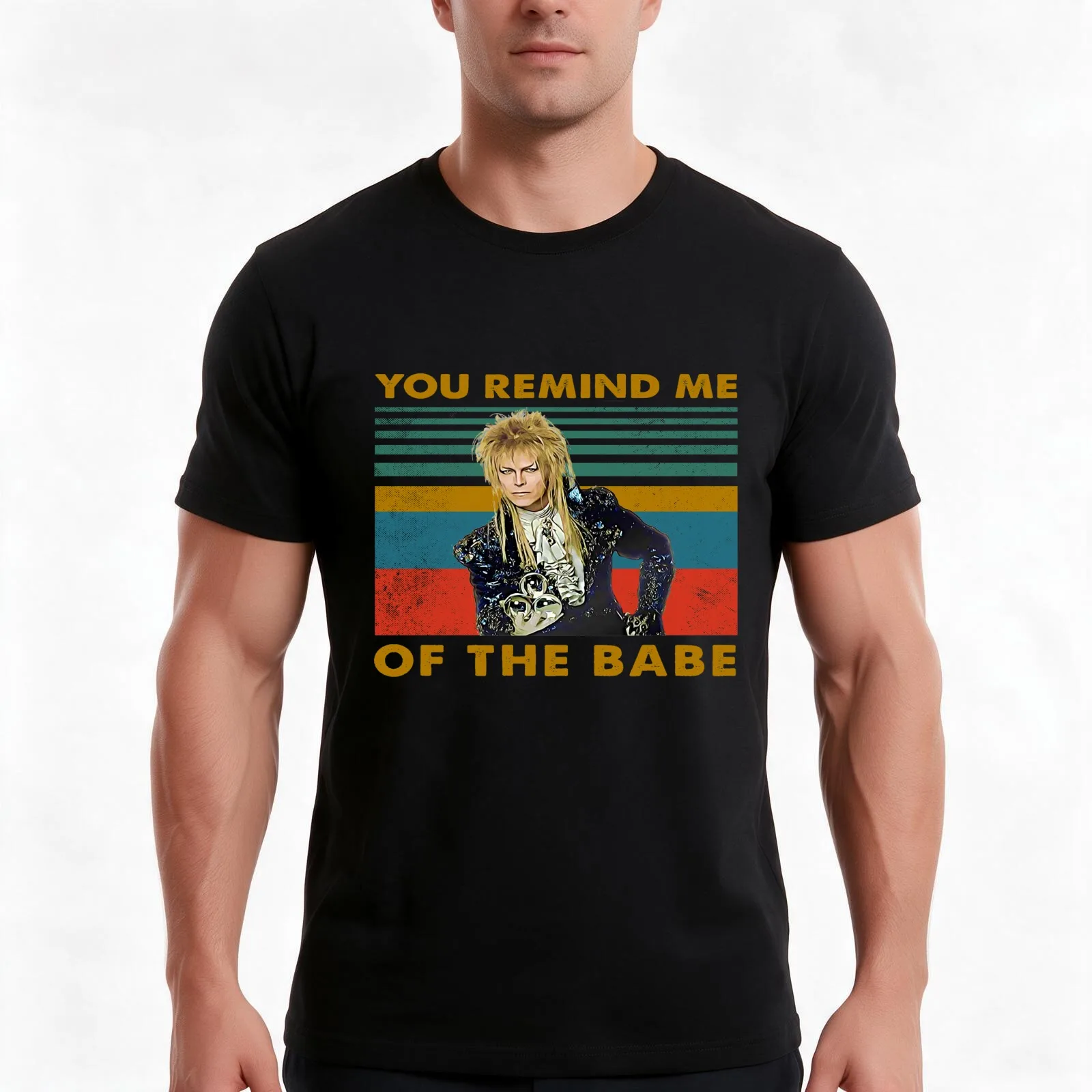 Vintage the labyrinth film idol art gift for fans T-Shirt Summer Casual Cotton Tee Oversized Streetwear Tops Unisex Men Women