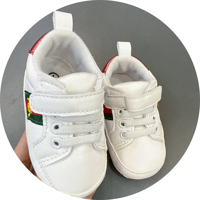 

Fashion Infant Spring Shoe Newborn Infant Girls and Boys Recreational Baptism Non-Slip Walking Shoe White Soft-soled Sneaker