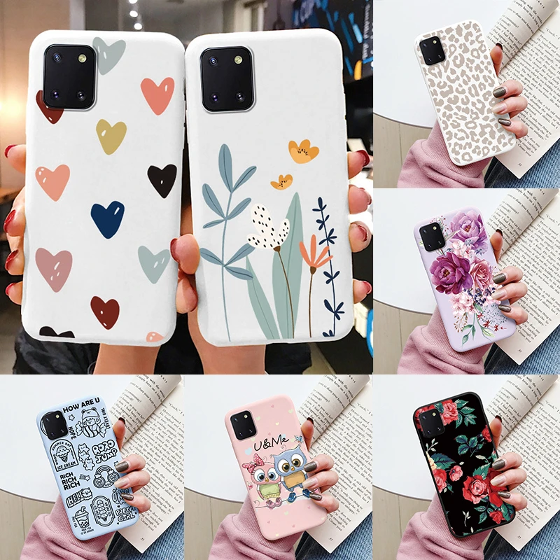 Capa macia para samsung galaxy note 10 lite capa de telefone bonito flores borboleta fundas tpu coque para samsung note 10 lite pára-choques