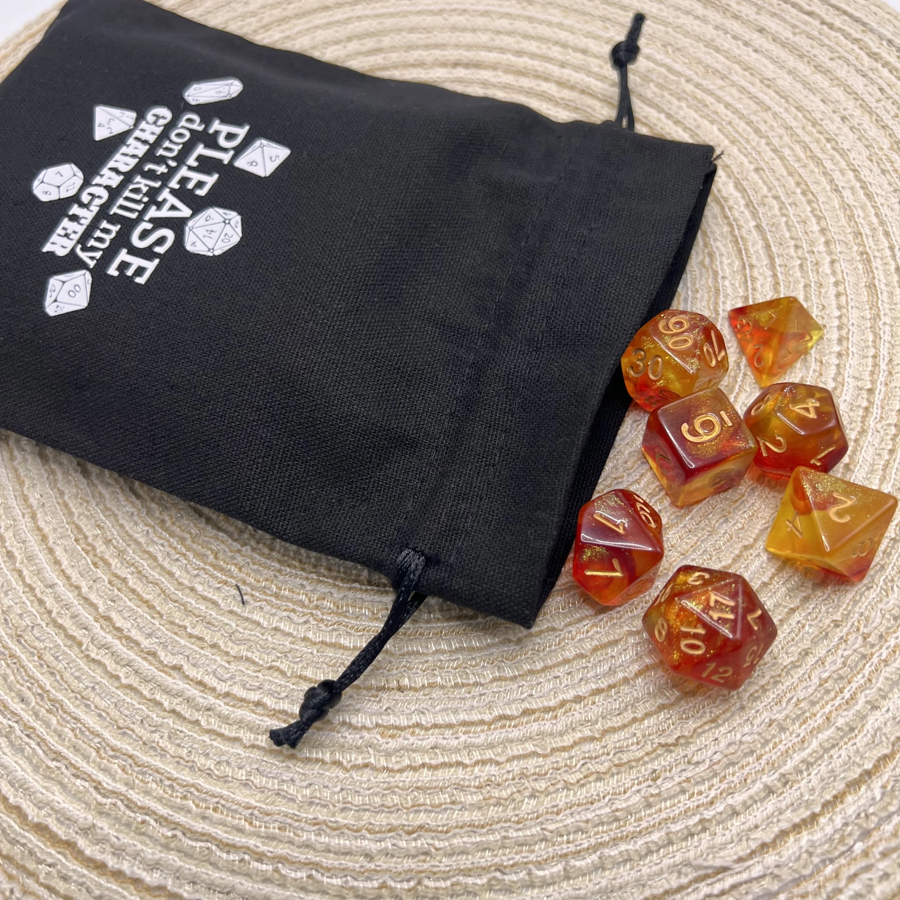 5PCS/LOT Dice Tarot Storage Drawstring Bag Package Witch Divination Crystal Pouch Bag Holder Board Game  Canvas