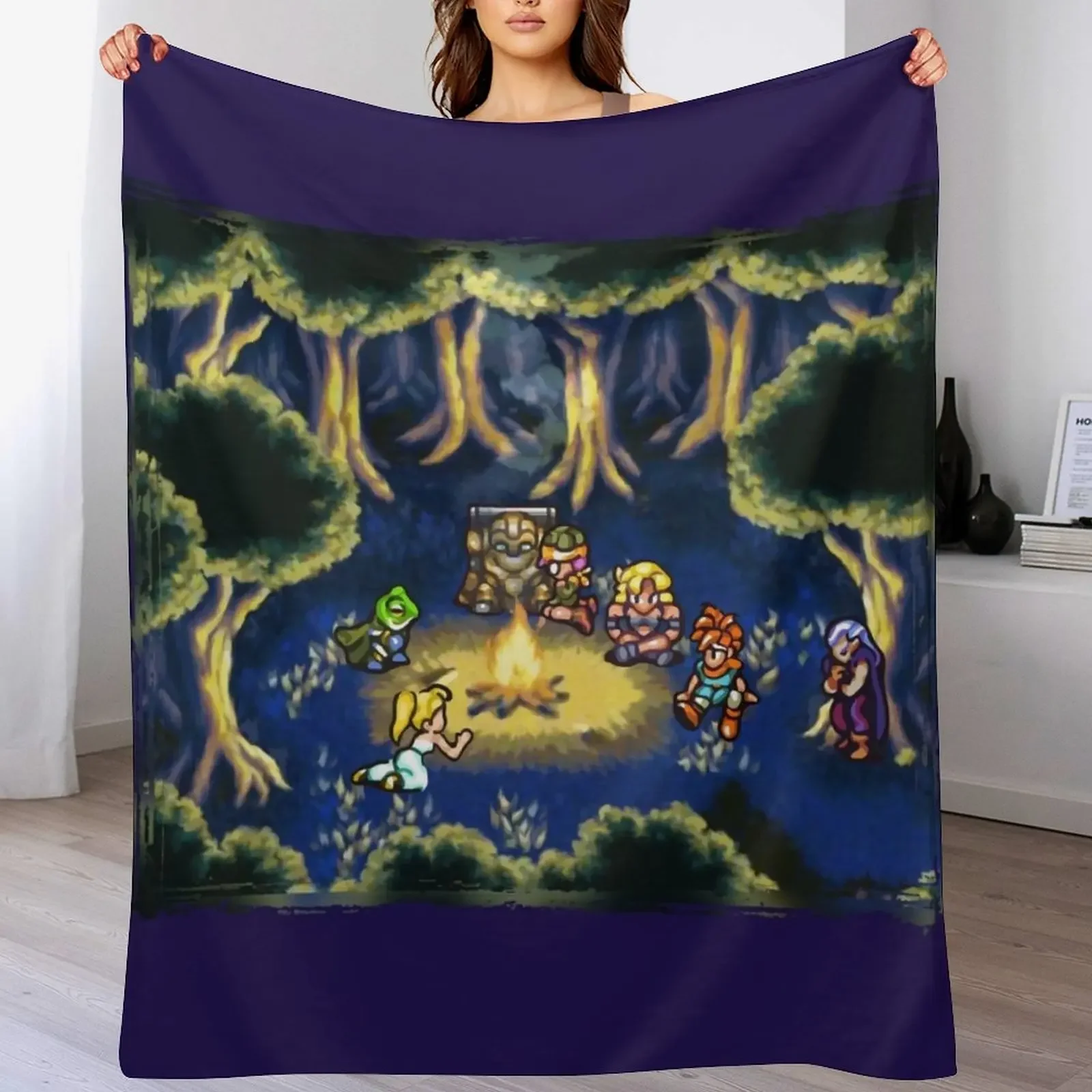 

Chrono Trigger Camping Scene Throw Blanket Thin Soft Blanket for Summer Night Sleeping
