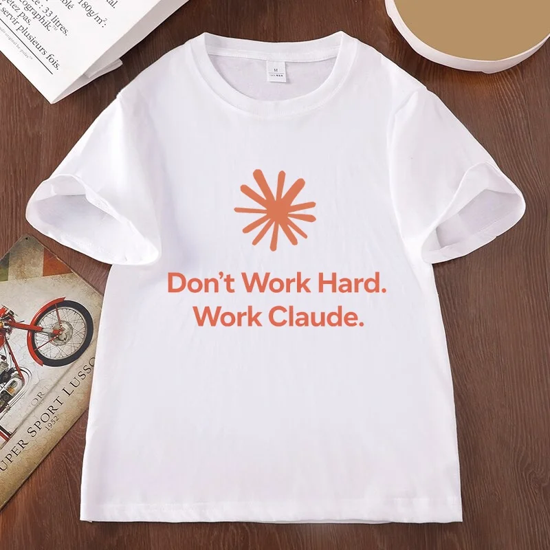 Claude Don't Work Hard T-Shirts für Männer und Frauen, Trendiges, Bequemes T-Shirt, Lässiger Rundhals, Bedruckte T-Shirts, Unisex Herrenbekleidung – Detail 4