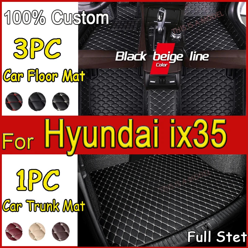 Carpets For Hyundai ix35 2017 2016 2015 2014 2013 2012 2011 2010 Car Floor Mats Auto Interior Accessories Leather Rugs Products