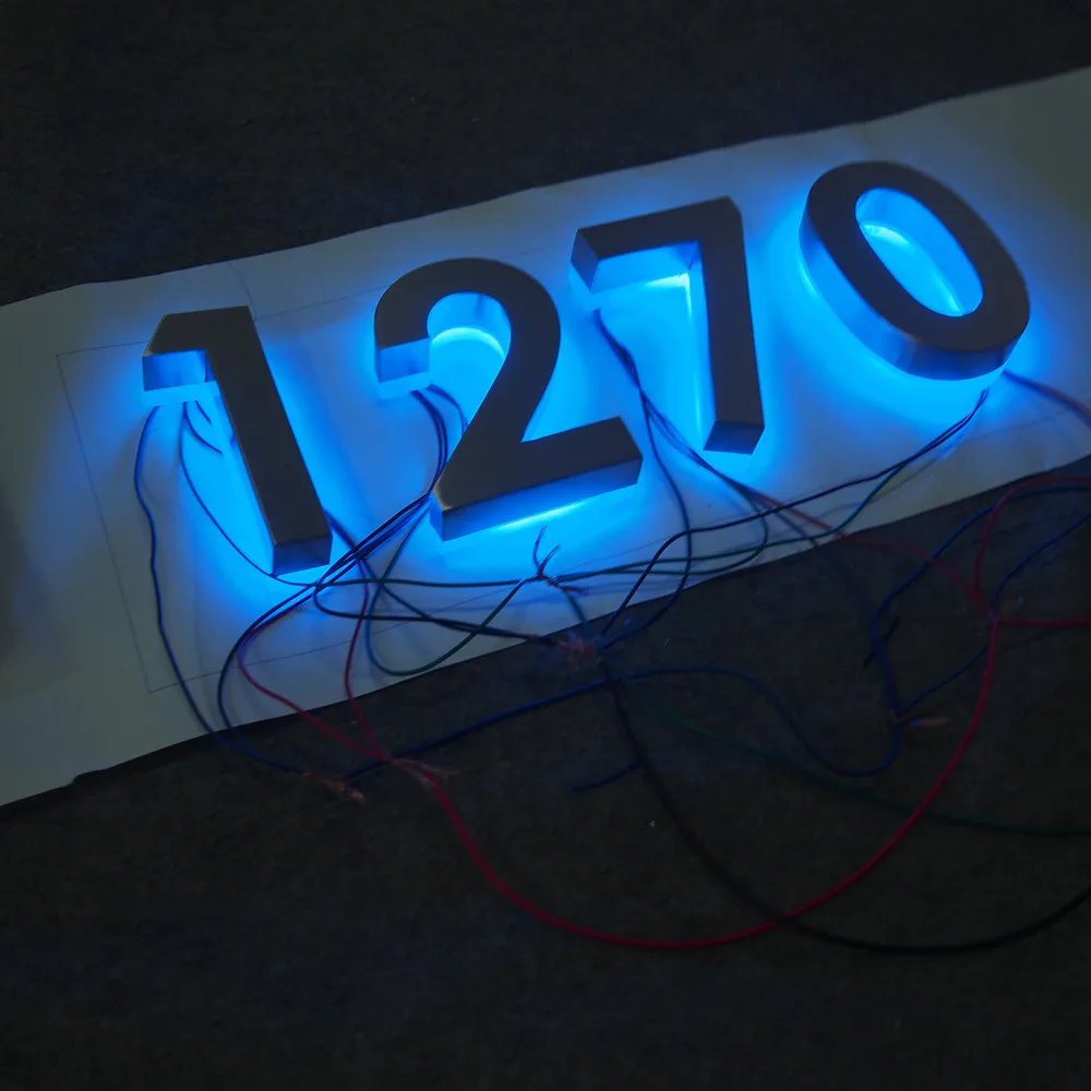 Custom Metal LED Light Up Sign 3D Backlit Letters Personalized Text Logo Business Signage for Wall Decor Shop Bar