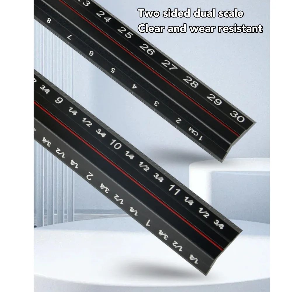 Aluminum Alloy Sliding Ruler Clear Accurate Scales Adjustable Angle L Shaped Ruler 35cm/14inch T Square Ruler For Carpenter