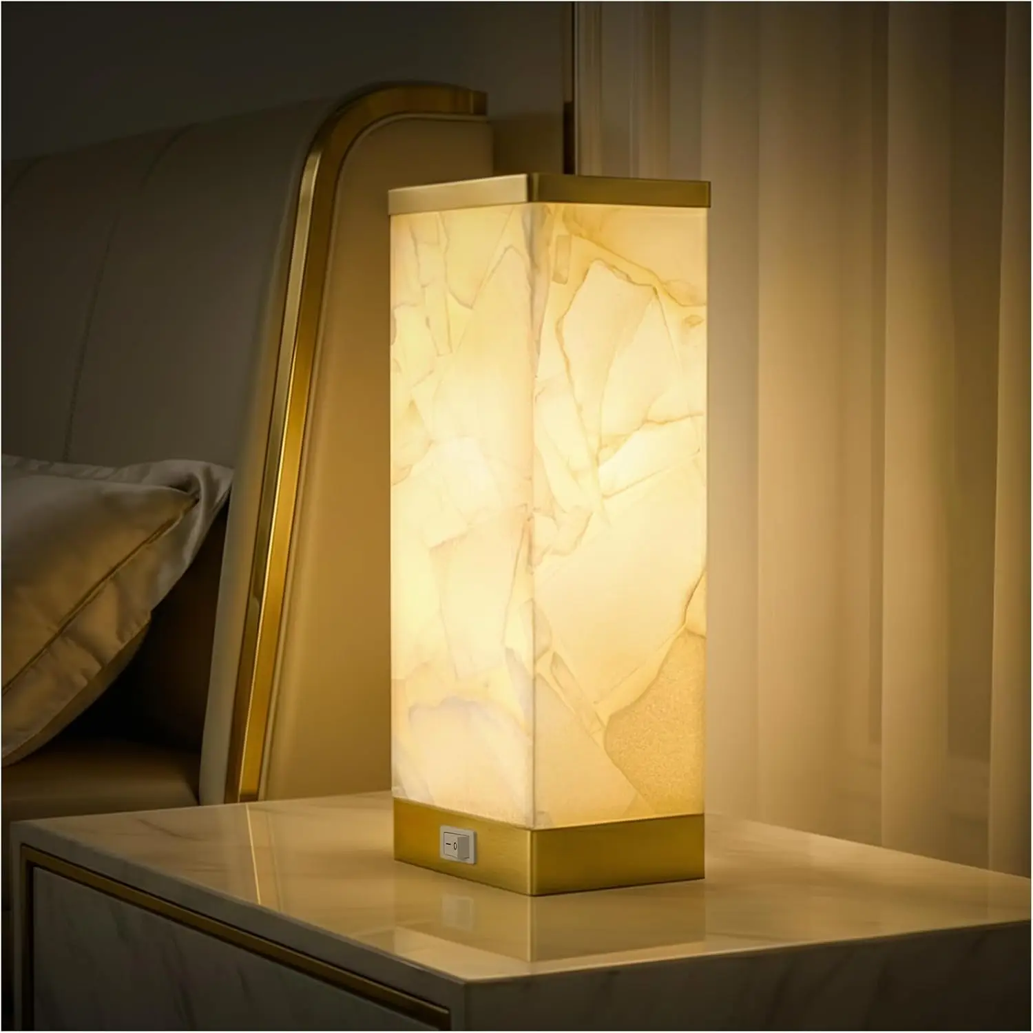 

Modern Dimmable Table Lamp with USB A+C Ports, Memory Function for Bedroom Living Room Office