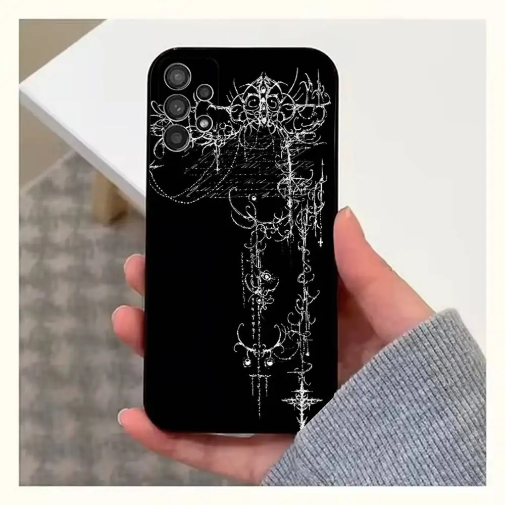 Cyber Sigil Cross Gothic Art Phone Case For Samsung S25,S24,S23,S22,S20,S21,S10,Ultra,Plus,Lite,FE,Soft Silicone Black Cover - Image 2