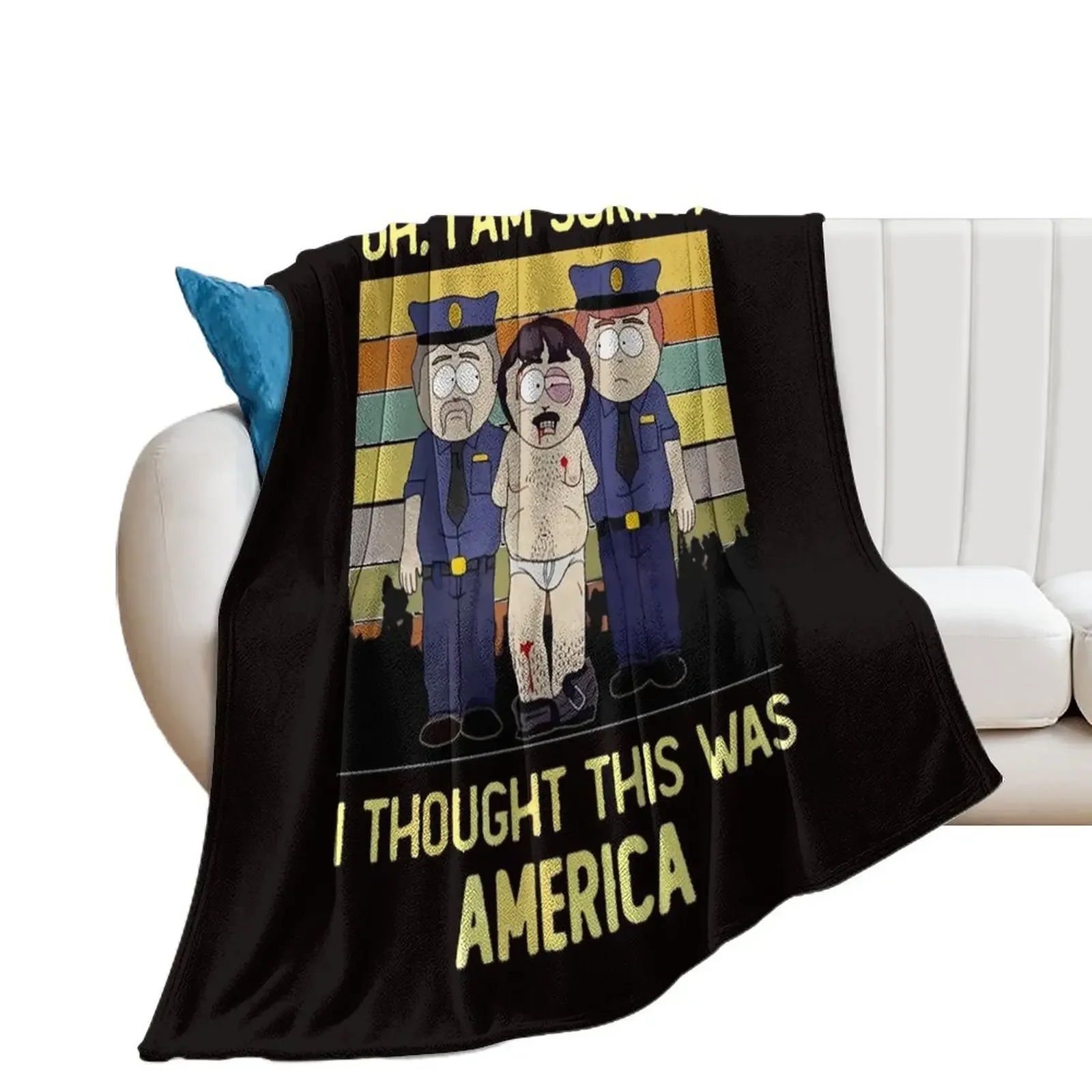 Randy Marsh oh im Sorry i Thought This was America Vintage Throw Blanket funny gift Hair Blankets