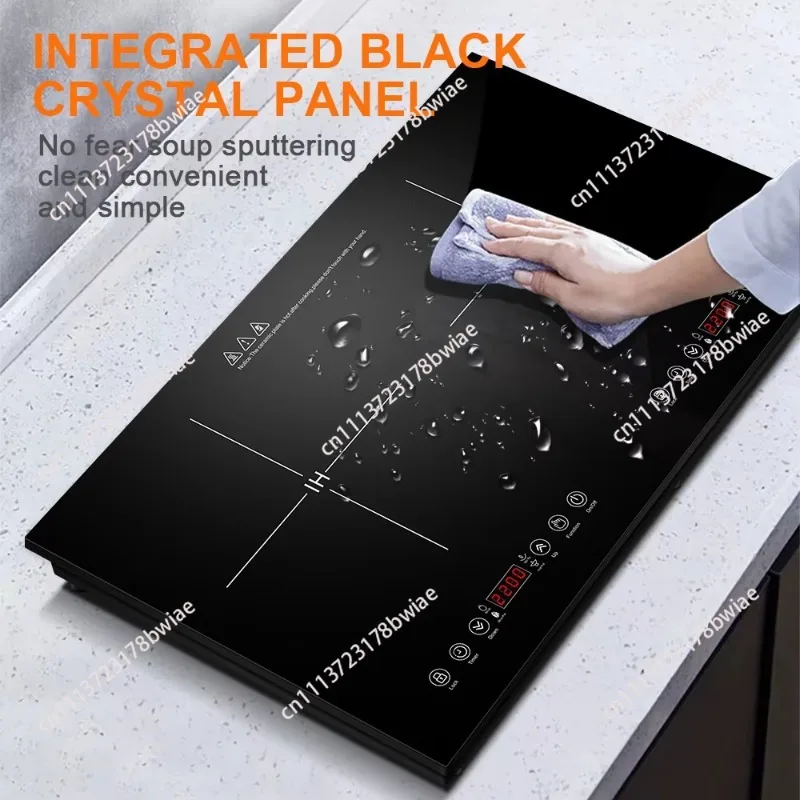 High-power household kitchen double stove induction cooker 2200W double plane touch commercial electric cooker