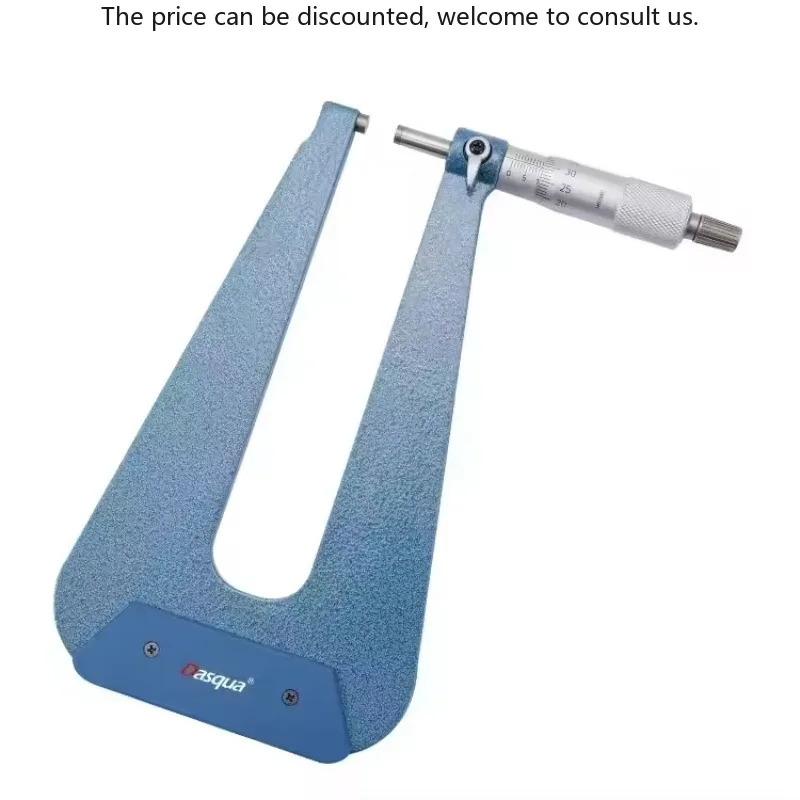 

Dasqua 25mm Steel Metal Deep Throat Micrometer 0.01mm Resolution With Carbide Measuring Face