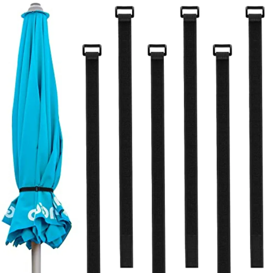 

6 Pack Reusable Patio Umbrella Strap Adjustable Securing Straps for Parasol Multipurpose Patio Umbrella Accessories