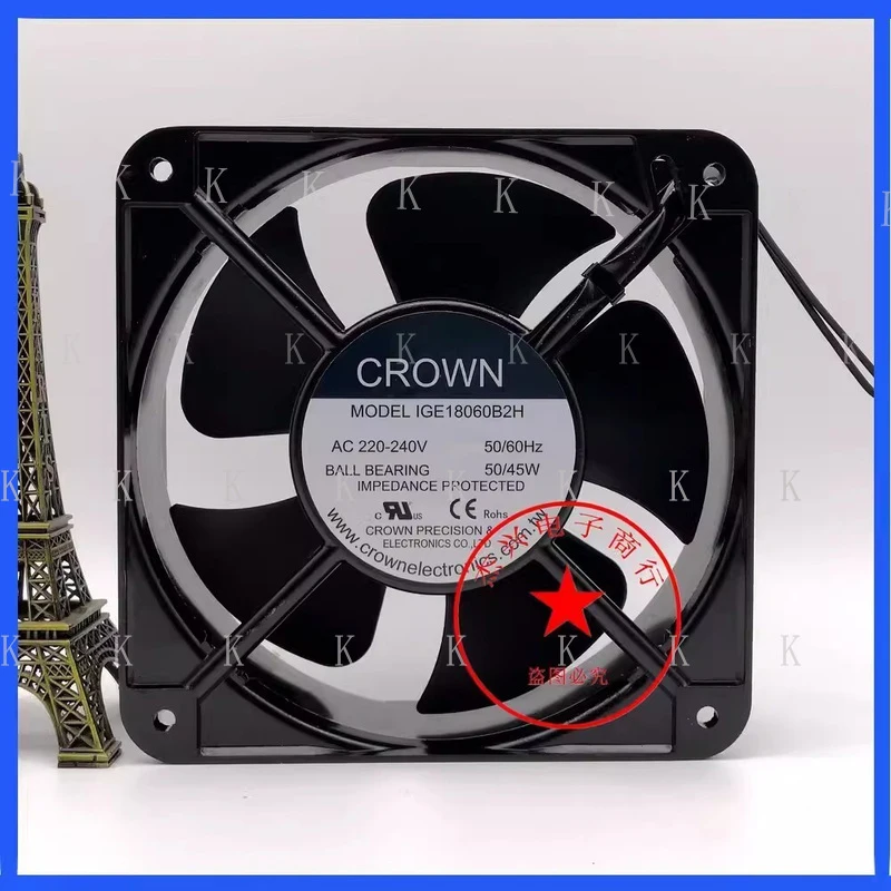 C  FOR CROWN IGE18060B2H 18060 AC220V-240V 50/45W 18CM Cooling Fan