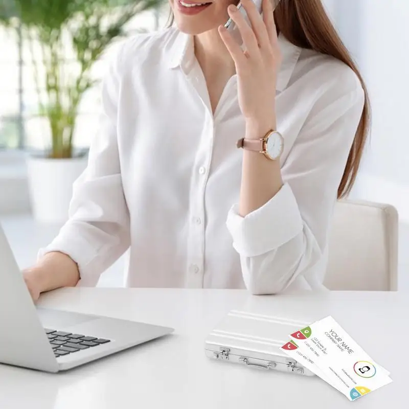 Business Card Organizer Aluminum Mini Briefcase Business Card Organizer For Man And Woman Pocket Business Card Holder For Mini