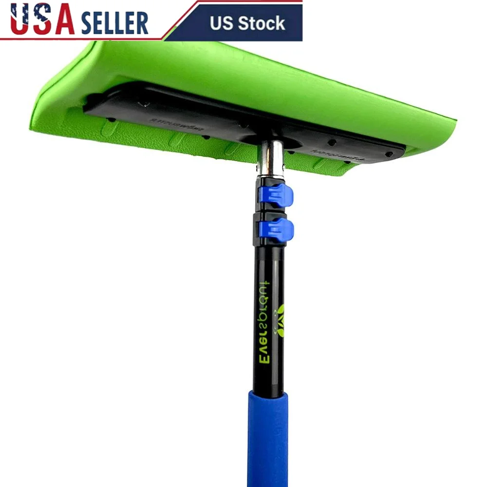 Aluminum Extendable Roof Rake SnowBuster 18ft Standing Reach Scratch-Free S-Shape Design Lightweight Foam Easy Storage Non-Slip